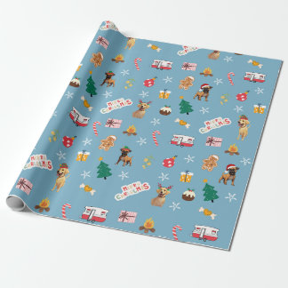 Frank & Baxter Christmas Wrapping Paper - Blue