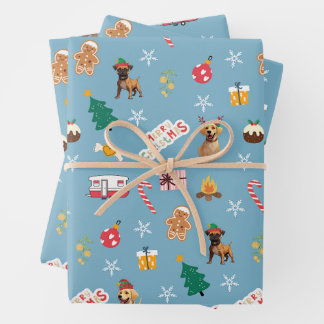 Frank & Baxter Christmas Wrapping Paper - Blue