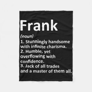 Frank Definition Personalised Name Funny Birthday Fleece Blanket