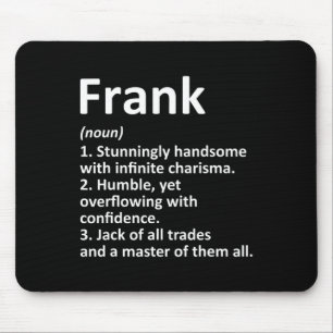 Frank Definition Personalised Name Funny Birthday  Mouse Mat