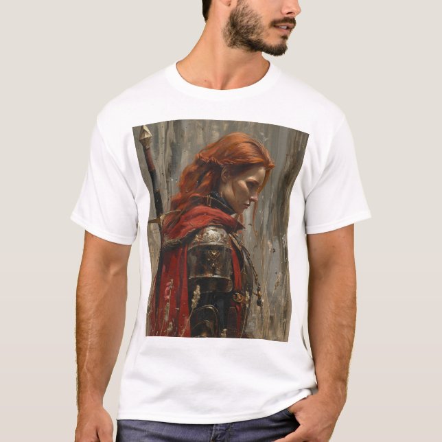 Frank Frazetta Young Red-Haired Woman Oil Painting T-Shirt (Front)