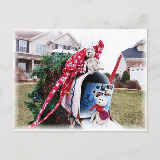 Frank&Leo Christmas Time Mailbox Holiday Postcard (Front)