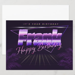 Frank Name Vorname lila retro Karte Geburtstag Card