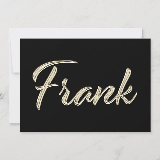 Frank Name white gold Handwriting Card (Front)