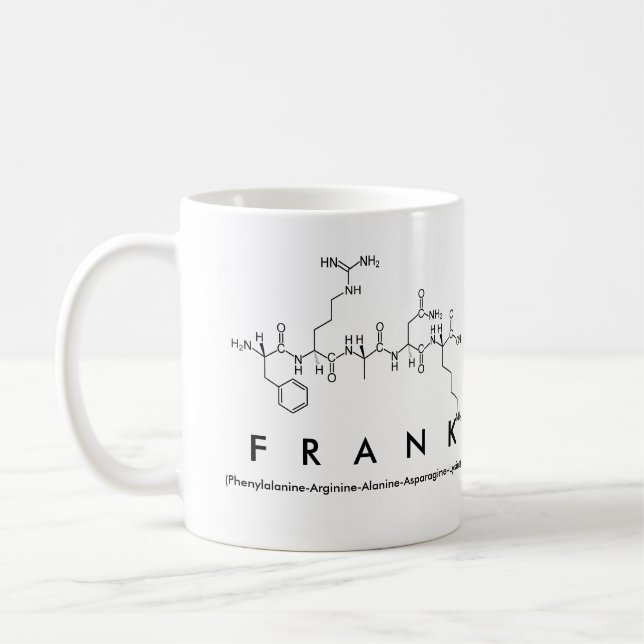Frank peptide name mug (Left)
