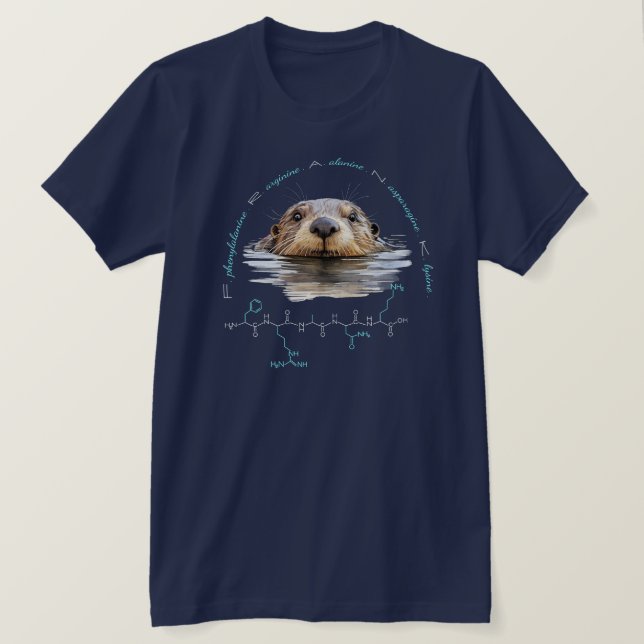 FRANK peptide, Otter 2 w/ custom text, dark T-Shirt (Design Front)
