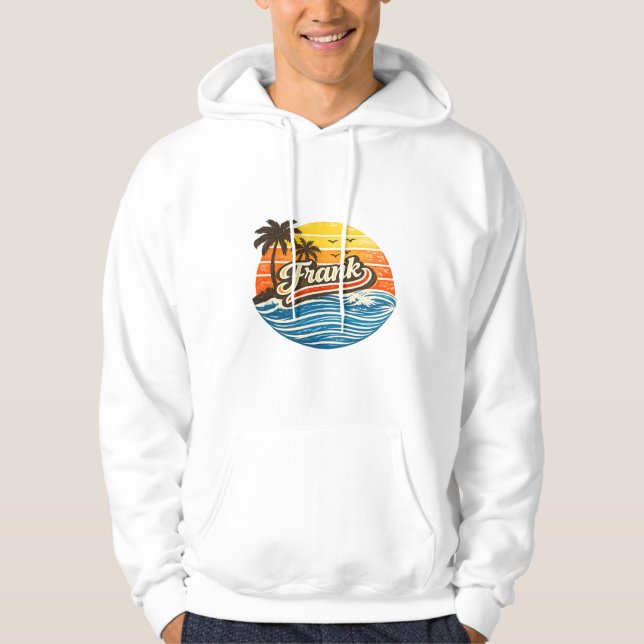 Frank Retro Sunset Name Design Hoodie (Front)