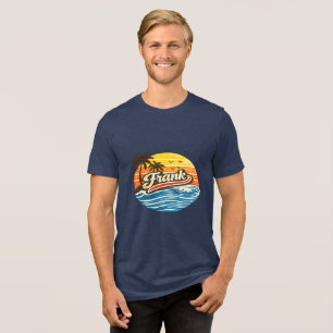 Frank Retro Sunset Name Design Tri-Blend Shirt