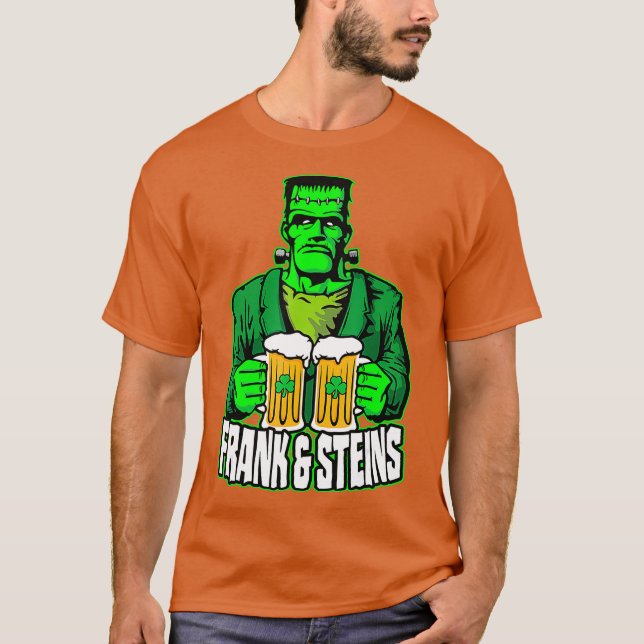 Frank  Steins St Patricks Day Frankenstein Beer T-Shirt (Front)