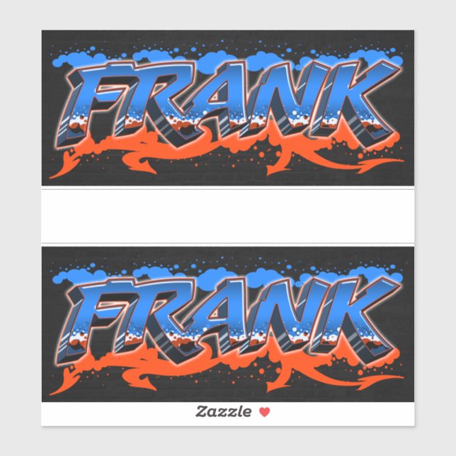Frank Vorname Name Graffiti Sticker (Sheet)