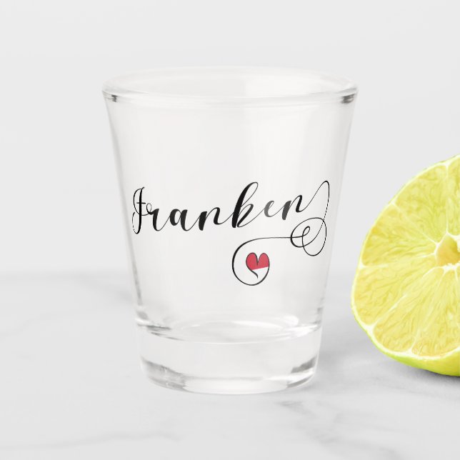 Franken, Franconia Flag Heart, Franconian Shot Glass (Front)