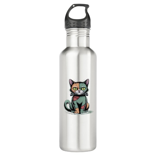 FrankenCat Oversized T-Shirt 710 Ml Water Bottle (Front)