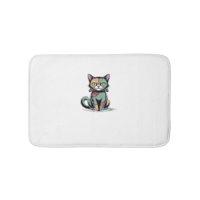 FrankenCat Oversized T-Shirt Bath Mat (Front)