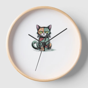 FrankenCat Oversized T-Shirt Clock