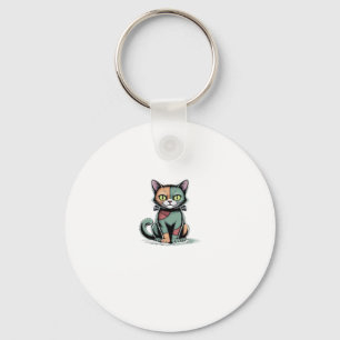 FrankenCat Oversized T-Shirt Key Ring