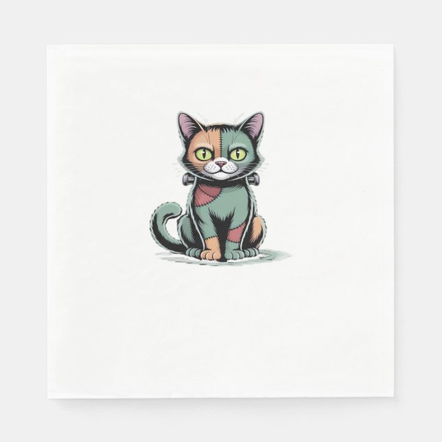 FrankenCat Oversized T-Shirt Napkin (Front)