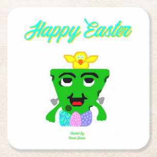 FrankenCheese Easter Square Paper Coaster