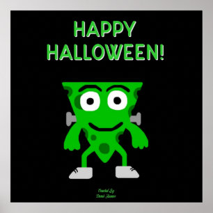 FrankenCheese Halloween Greetings Poster