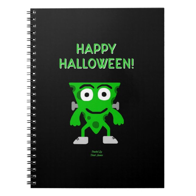 FrankenCheese Halloween Greetings Spiral Notebook (Front)