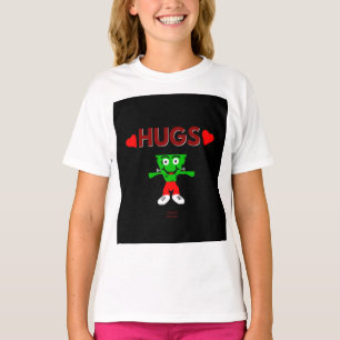 FrankenCheese Hugs Girls White Basic T Shirt