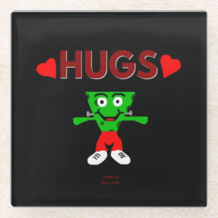 FrankenCheese Hugs Glass Coaster