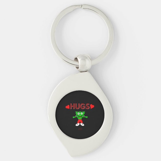 FrankenCheese Hugs Swirl Keychain (Front)
