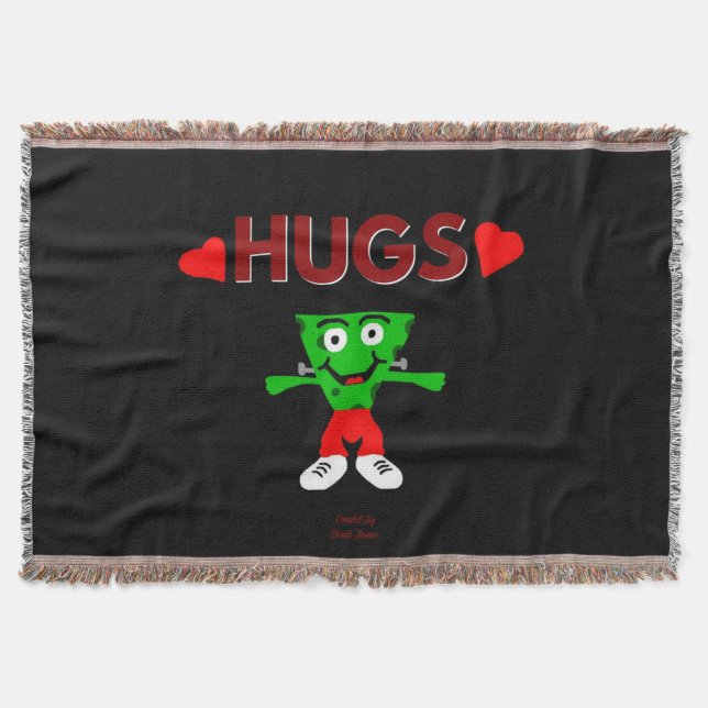 FrankenCheese Hugs Throw Blanket (Front)