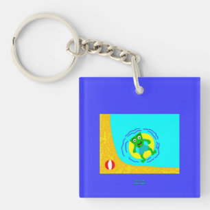 FrankenCheese Summer Square Keychain