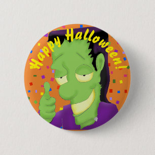 Frankencool Halloween Button