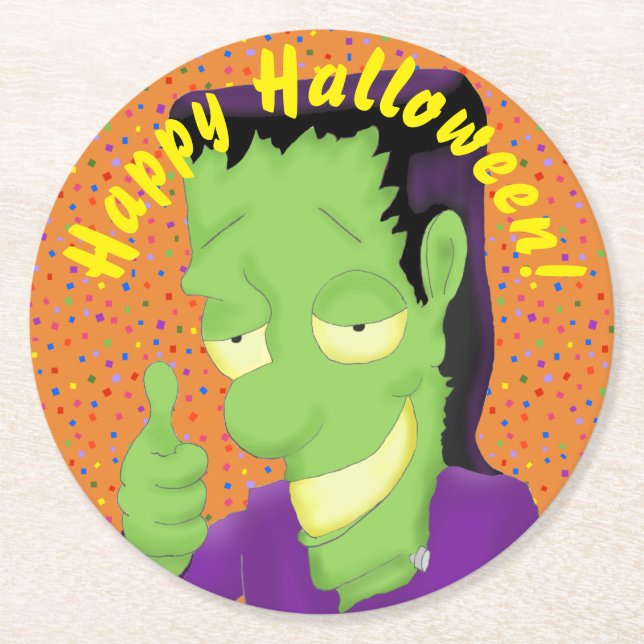 Frankencool Halloween Coasters (Front)