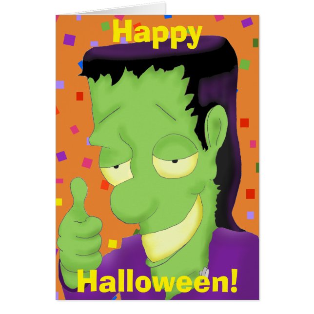Frankencool Halloween Greeting Card (Front)