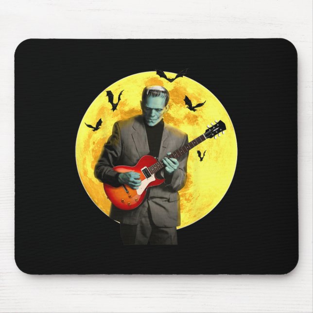 Frankenguitar Plays Electric Guitar Halloween  Mouse Mat (Front)