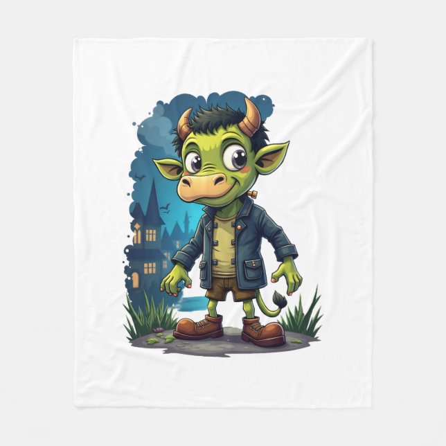 Frankenmoo Fleece Blanket (Front)