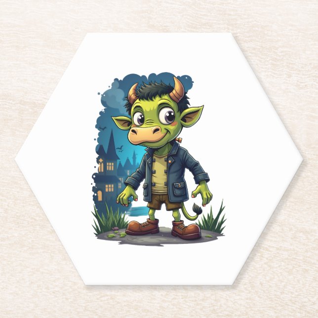 Frankenmoo Paper Coaster (Front)