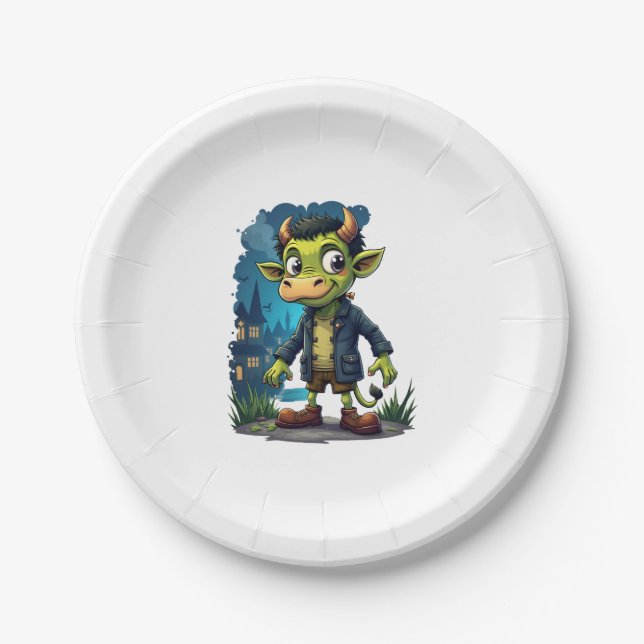 Frankenmoo Paper Plate (Front)