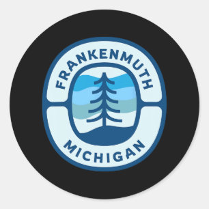 Frankenmuth Michigan Mi Retro Winter Forest Souven Classic Round Sticker