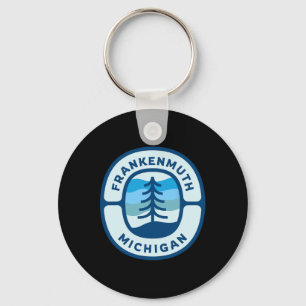 Frankenmuth Michigan Mi Retro Winter Forest Souven Key Ring
