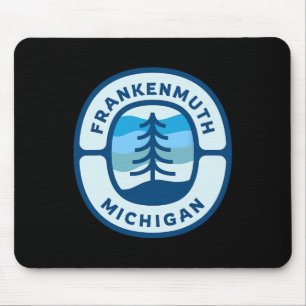 Frankenmuth Michigan Mi Retro Winter Forest Souven Mouse Mat