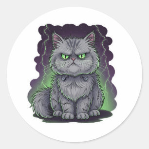 FrankenPersian – Frankenstein Persian Cat Classic Round Sticker