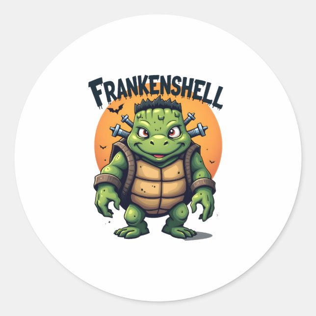 Frankenshell Turtle Classic Round Sticker (Front)
