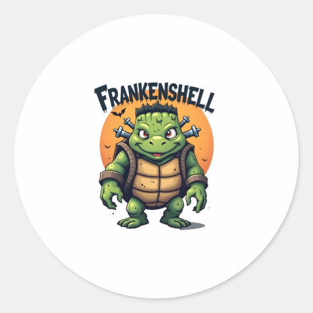 Frankenshell Turtle Classic Round Sticker (Front)