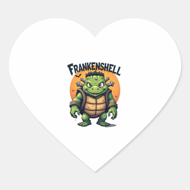 Frankenshell Turtle Heart Sticker (Front)