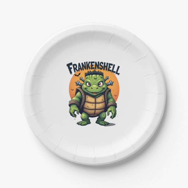 Frankenshell Turtle Paper Plate (Front)