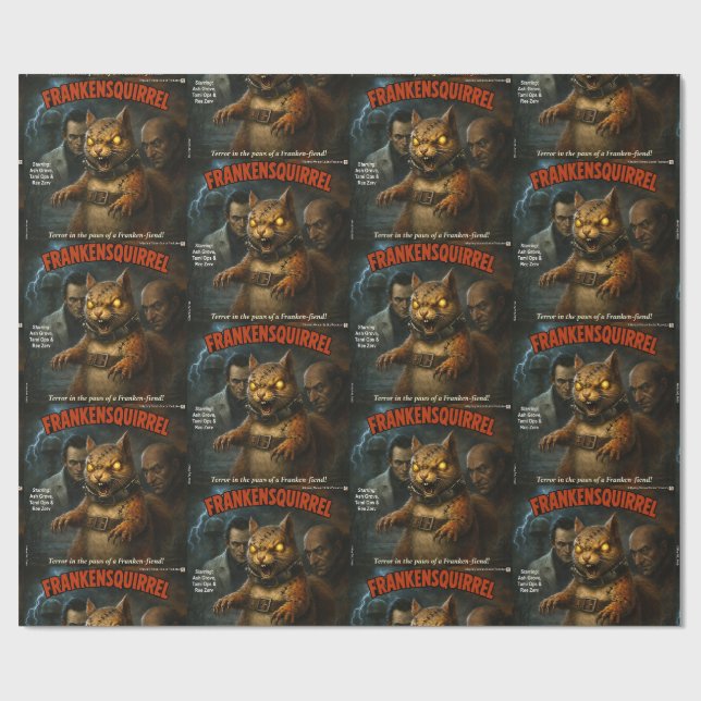 Frankensquirrel Classic Movie Parody Wrapping Paper (Flat)