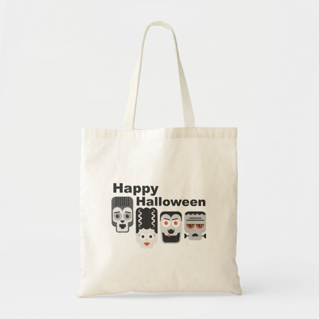 Frankenstein and spooky friends - black, white and tote bag (Front)