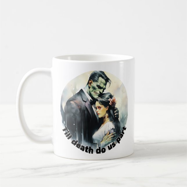 Frankenstein and the bride birthday gifts coffee mug (Left)