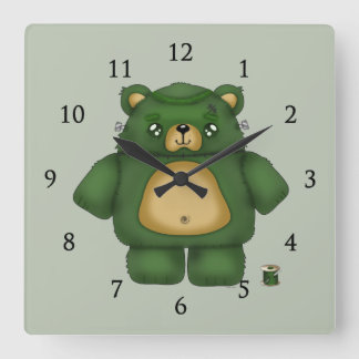 Frankenstein Bear Square Wall Clock