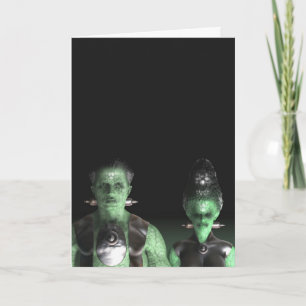 Frankenstein & Bride - Halloween Greeting Card