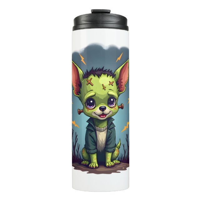 Frankenstein Chihuahua Shock Thermal Tumbler (Front)