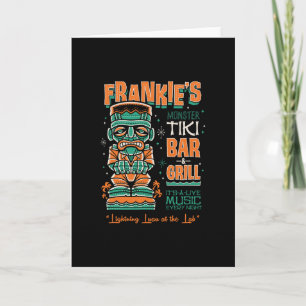 Frankenstein Creepy Cute Tiki Lounge Vacation Surf Card